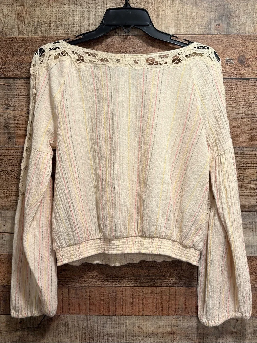 Free People Floating Memories Blouse Women’s Size Medium Retro Stripe W035